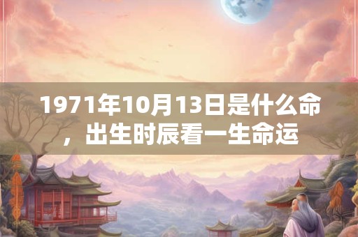 1971年10月13日是什么命，出生时辰看一生命运