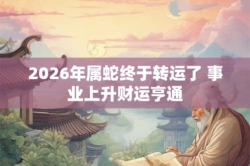 2026年属蛇终于转运了 事业上升财运亨通