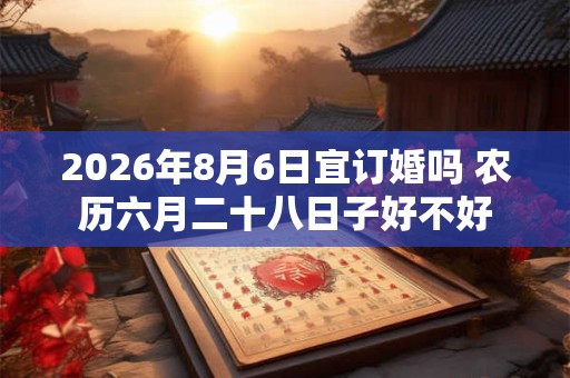 2026年8月6日宜订婚吗 农历六月二十八日子好不好 2026年8月6日宜订婚吗 农历六月二十八日子好不好