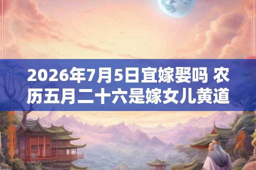 2026年7月5日宜嫁娶吗 农历五月二十六是嫁女儿黄道吉日吗 2026年7月5日宜嫁娶吗 农历五月二十六是嫁女儿黄道吉日吗