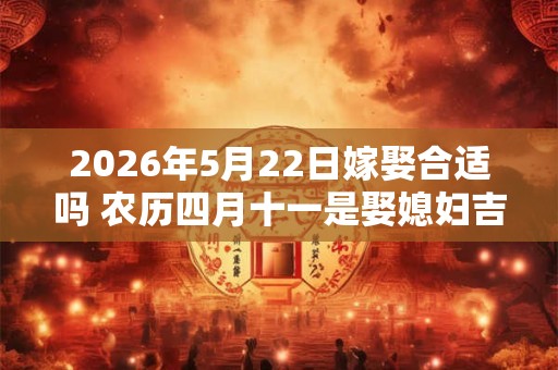 2026年5月22日嫁娶合适吗 农历四月十一是娶媳妇吉日吗 2026年5月22日嫁娶合适吗 农历四月十一是娶媳妇吉日吗