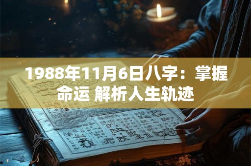 1988年11月6日八字:掌握命运 解析人生轨迹 1988年11月6日八字:掌握命运 解析人生轨迹