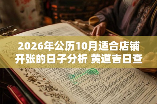 2026年公历10月适合店铺开张的日子分析 黄道吉日查询 2026年公历10月适合店铺开张的日子分析 黄道吉日查询