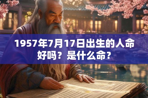 1957年7月17日出生的人命好吗？是什么命？