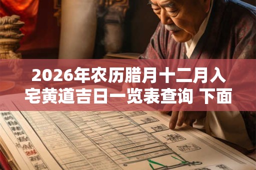 2026年农历腊月十二月入宅黄道吉日一览表查询 下面都是好日子 2026年农历腊月十二月入宅黄道吉日一览表查询 下面都是好日子