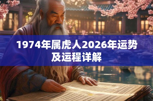 1974年属虎人2026年运势及运程详解 1974年属虎人2026年运势及运程详解