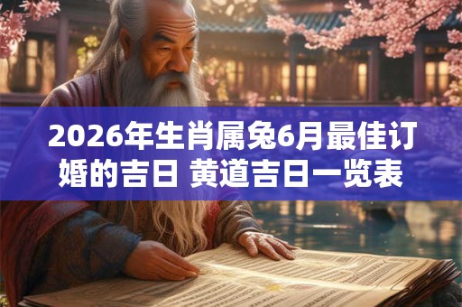 2026年生肖属兔6月最佳订婚的吉日 黄道吉日一览表