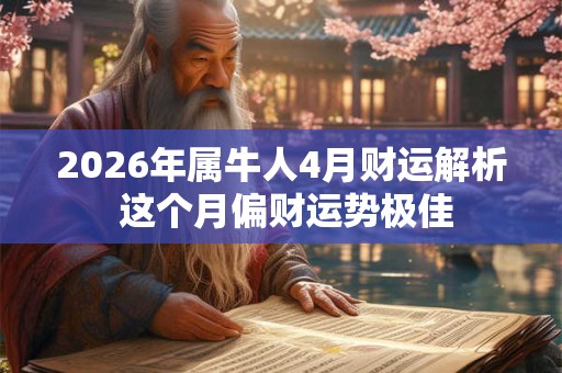 2026年属牛人4月财运解析 这个月偏财运势极佳 2026年属牛人4月财运解析 这个月偏财运势极佳