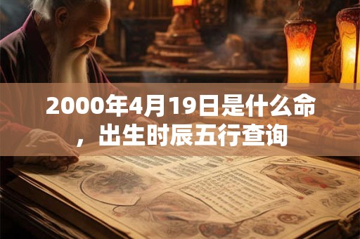 2000年4月19日是什么命，出生时辰五行查询