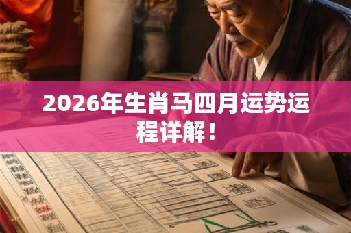 2026年生肖马四月运势运程详解! 2026年生肖马四月运势运程详解!