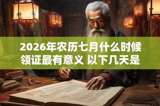 2026年农历七月什么时候领证最有意义 以下几天是黄道吉日 2026年农历七月什么时候领证最有意义 以下几天是黄道吉日