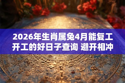 2026年生肖属兔4月能复工开工的好日子查询 避开相冲生肖 2026年生肖属兔4月能复工开工的好日子查询 避开相冲生肖