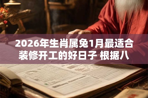 2026年生肖属兔1月最适合装修开工的好日子 根据八字查询