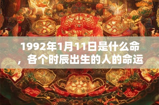 1992年1月11日是什么命,各个时辰出生的人的命运 1992年1月11日是什么命,各个时辰出生的人的命运