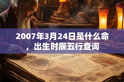 2007年3月24日是什么命,出生时辰五行查询 2007年3月24日是什么命,出生时辰五行查询