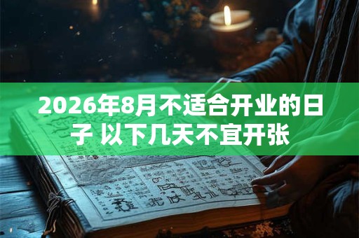 2026年8月不适合开业的日子 以下几天不宜开张 2026年8月不适合开业的日子 以下几天不宜开张
