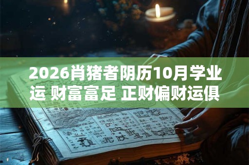 2026肖猪者阴历10月学业运 财富富足 正财偏财运俱佳