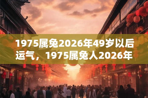 1975属兔2026年49岁以后运气，1975属兔人2026年幸运色