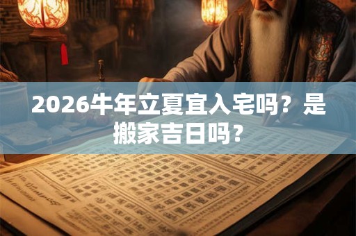 2026牛年立夏宜入宅吗?是搬家吉日吗? 2026牛年立夏宜入宅吗?是搬家吉日吗?