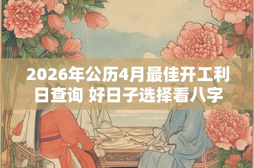 2026年公历4月最佳开工利日查询 好日子选择看八字 2026年公历4月最佳开工利日查询 好日子选择看八字