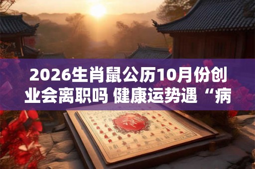 2026生肖鼠公历10月份创业会离职吗 健康运势遇“病符” 2026生肖鼠公历10月份创业会离职吗 健康运势遇“病符”
