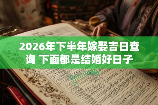 2026年下半年嫁娶吉日查询 下面都是结婚好日子 2026年下半年嫁娶吉日查询 下面都是结婚好日子