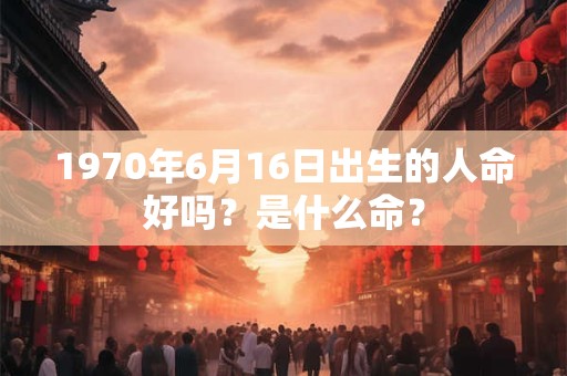 1970年6月16日出生的人命好吗？是什么命？