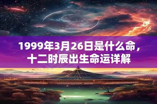 1999年3月26日是什么命,十二时辰出生命运详解 1999年3月26日是什么命,十二时辰出生命运详解