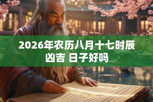 2026年农历八月十七时辰凶吉 日子好吗 2026年农历八月十七时辰凶吉 日子好吗