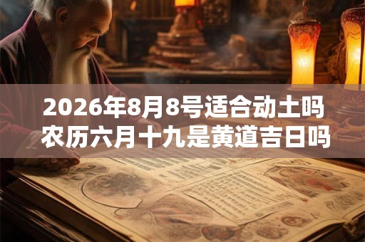 2026年8月8号适合动土吗 农历六月十九是黄道吉日吗 2026年8月8号适合动土吗 农历六月十九是黄道吉日吗