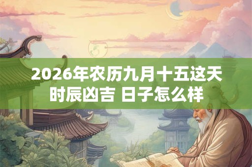 2026年农历九月十五这天时辰凶吉 日子怎么样