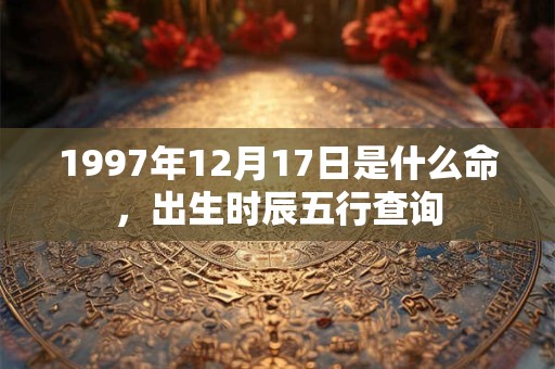 1997年12月17日是什么命,出生时辰五行查询 1997年12月17日是什么命,出生时辰五行查询