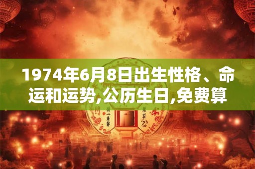 1974年6月8日出生性格、命运和运势,公历生日,免费算命 1974年6月8日出生性格、命运和运势,公历生日,免费算命