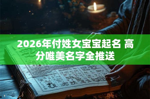 2026年付姓女宝宝起名 高分唯美名字全推送