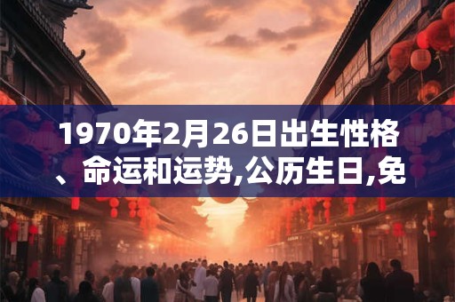 1970年2月26日出生性格、命运和运势,公历生日,免费算命 1970年2月26日出生性格、命运和运势,公历生日,免费算命
