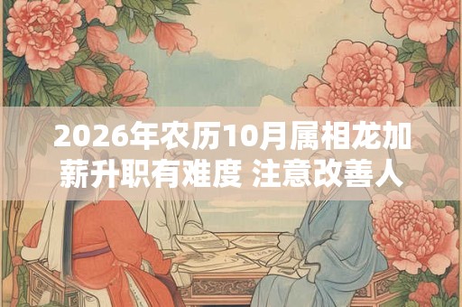 2026年农历10月属相龙加薪升职有难度 注意改善人际关系