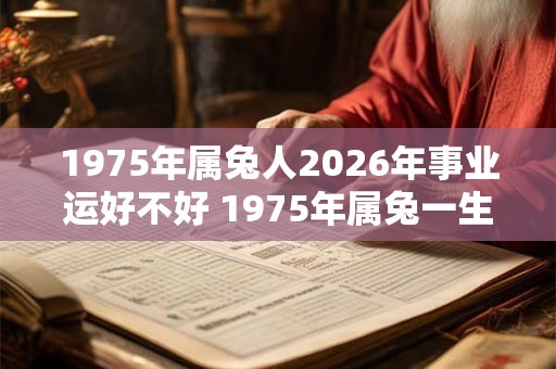 1975年属兔人2026年事业运好不好 1975年属兔一生三大坎 1975年属兔人2026年事业运好不好 1975年属兔一生三大坎