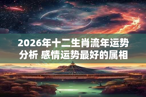 2026年十二生肖流年运势分析 感情运势最好的属相 2026年十二生肖流年运势分析 感情运势最好的属相