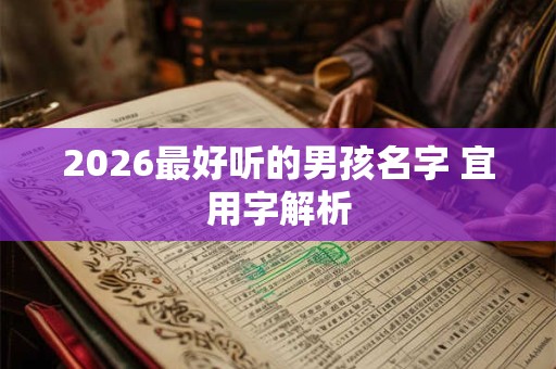 2026最好听的男孩名字 宜用字解析 2026最好听的男孩名字 宜用字解析