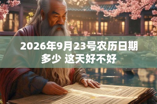 2026年9月23号农历日期多少 这天好不好 2026年9月23号农历日期多少 这天好不好