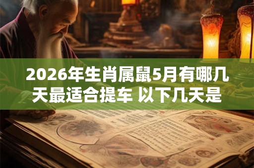 2026年生肖属鼠5月有哪几天最适合提车 以下几天是黄道吉日