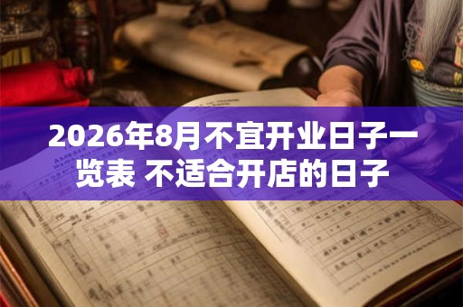 2026年8月不宜开业日子一览表 不适合开店的日子 2026年8月不宜开业日子一览表 不适合开店的日子