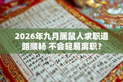 2026年九月属鼠人求职道路顺畅 不会轻易离职? 2026年九月属鼠人求职道路顺畅 不会轻易离职?