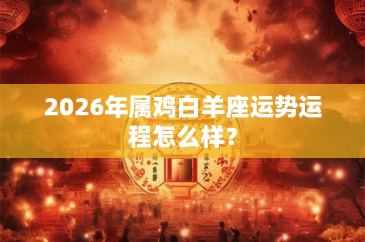 2026年属鸡白羊座运势运程怎么样? 2026年属鸡白羊座运势运程怎么样?