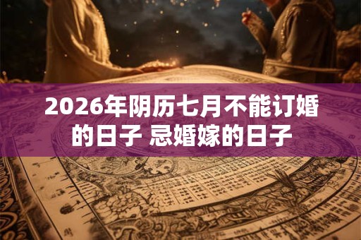 2026年阴历七月不能订婚的日子 忌婚嫁的日子