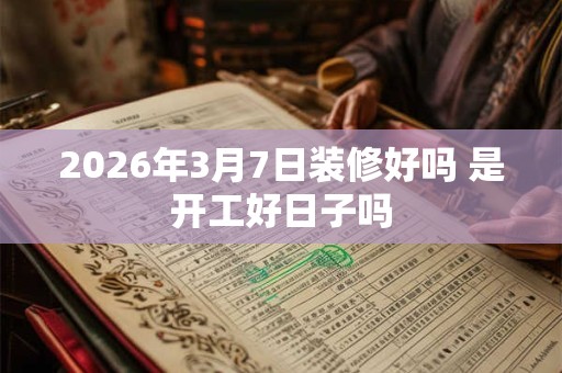 2026年3月7日装修好吗 是开工好日子吗 2026年3月7日装修好吗 是开工好日子吗
