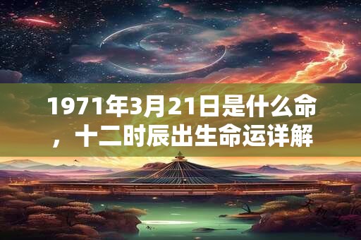 1971年3月21日是什么命,十二时辰出生命运详解 1971年3月21日是什么命,十二时辰出生命运详解