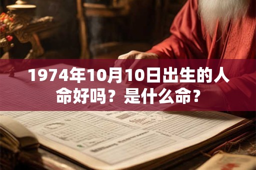 1974年10月10日出生的人命好吗?是什么命? 1974年10月10日出生的人命好吗?是什么命?