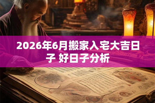 2026年6月搬家入宅大吉日子 好日子分析 2026年6月搬家入宅大吉日子 好日子分析