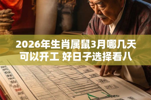 2026年生肖属鼠3月哪几天可以开工 好日子选择看八字 2026年生肖属鼠3月哪几天可以开工 好日子选择看八字